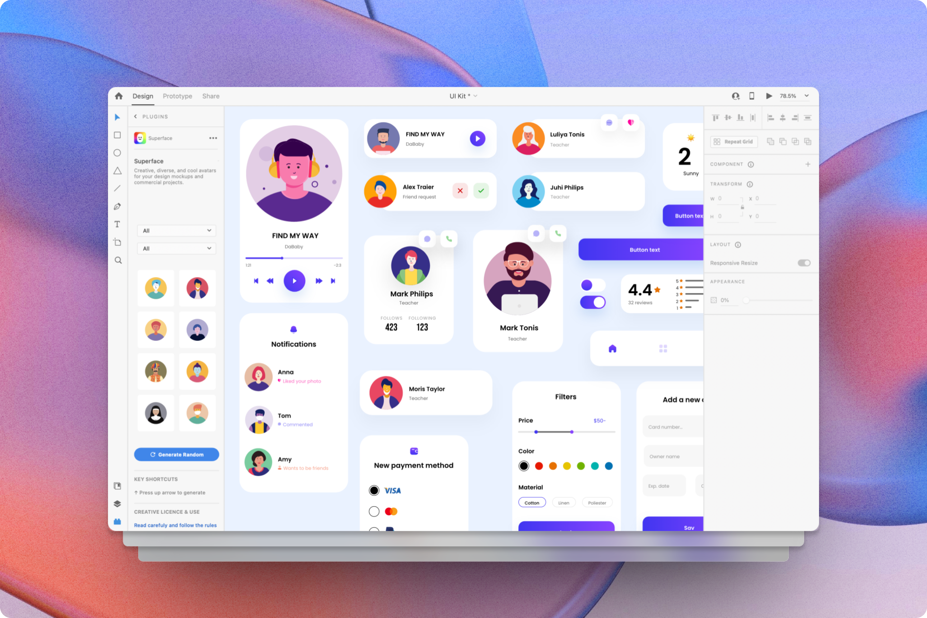 Super faces for AdobeXD
